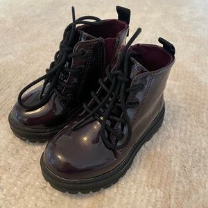 Zara Combat Boots, Dark Cherry / Purple, Size 21